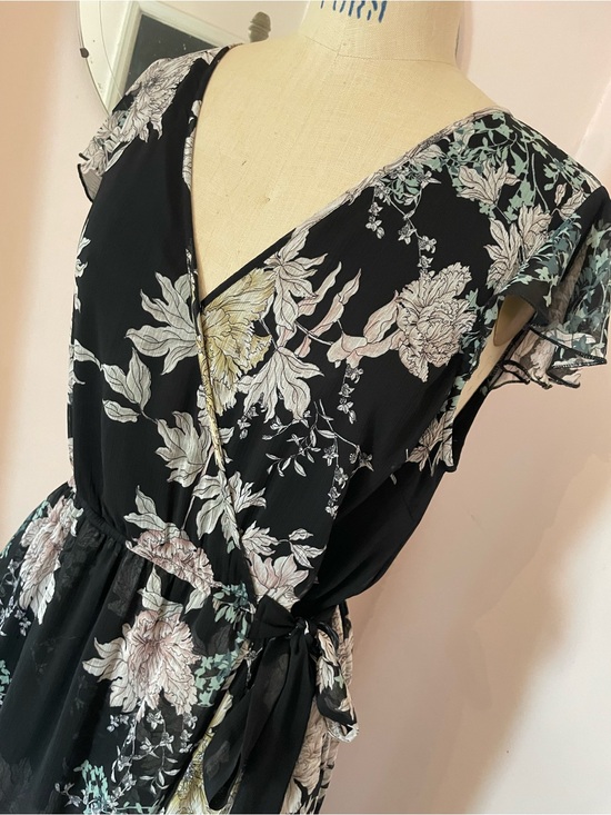 Band of Gypsies | Dresses | Band Of Gypsies Black Floral Maxi Wrap Dress